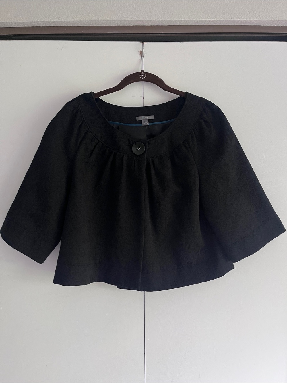 2010s Black Flared Sleeve Button Swing Jacket